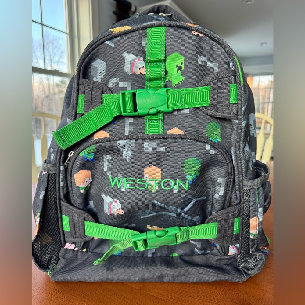 Pottery Barn Kids Green and Gray Backpack